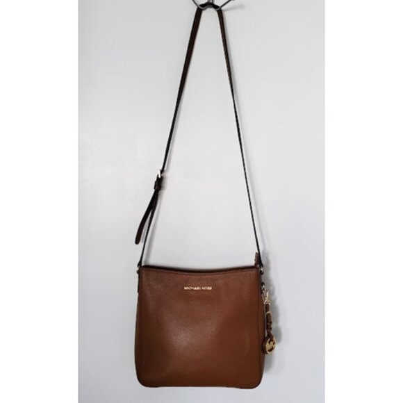 Michael Kors Timeless Saffiano Tan Leather Crossbody Messenger Bag Zip Closure - Picture 4 of 13